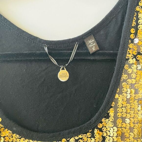BKE Boutique Gold Sequin Tank Top - Picture 7 of 9